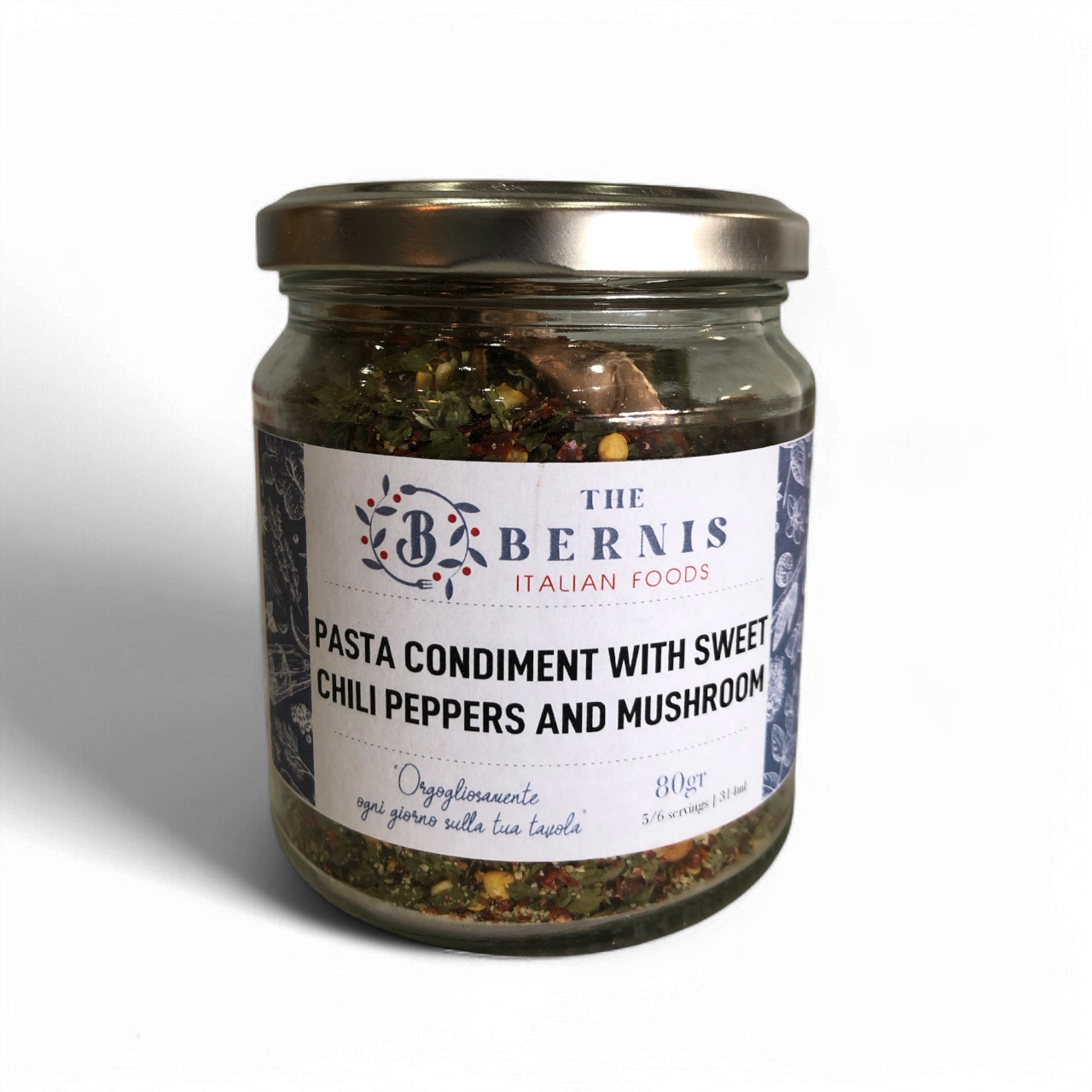 Pasta Condiment with Sweet Chili Peppers and Mushroom